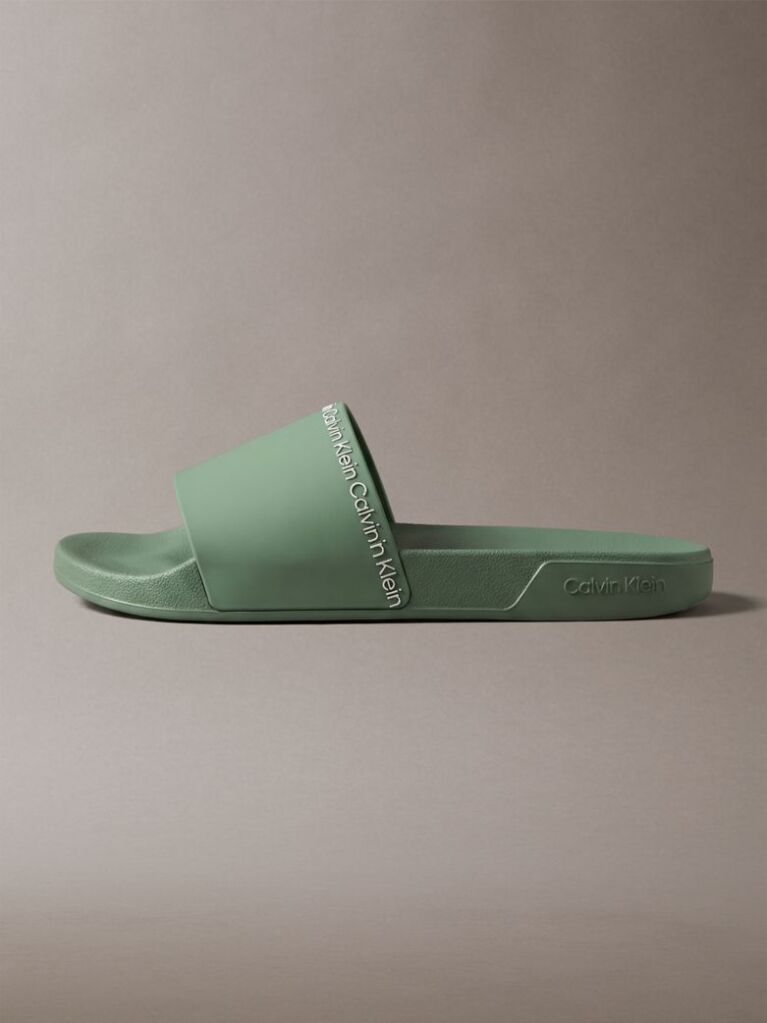 Green Contoured Logo Sliders  Men