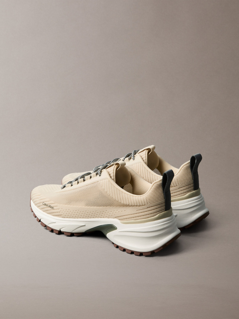 Beige Trailblazer — Knit Mesh Runner Trainers  Men