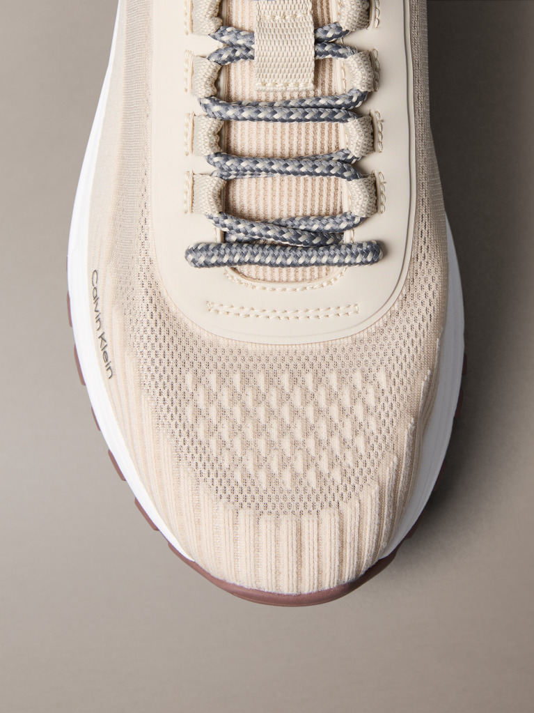 Beige Trailblazer — Knit Mesh Runner Trainers  Men