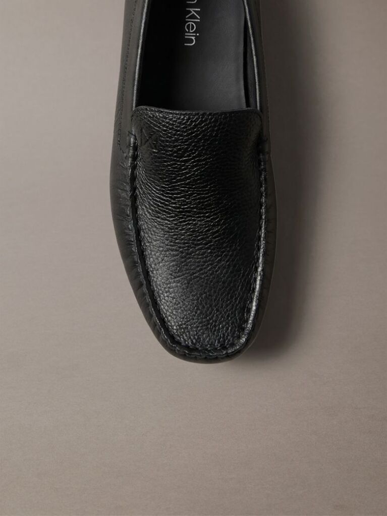 Black Leather Driving Loafer  Men
