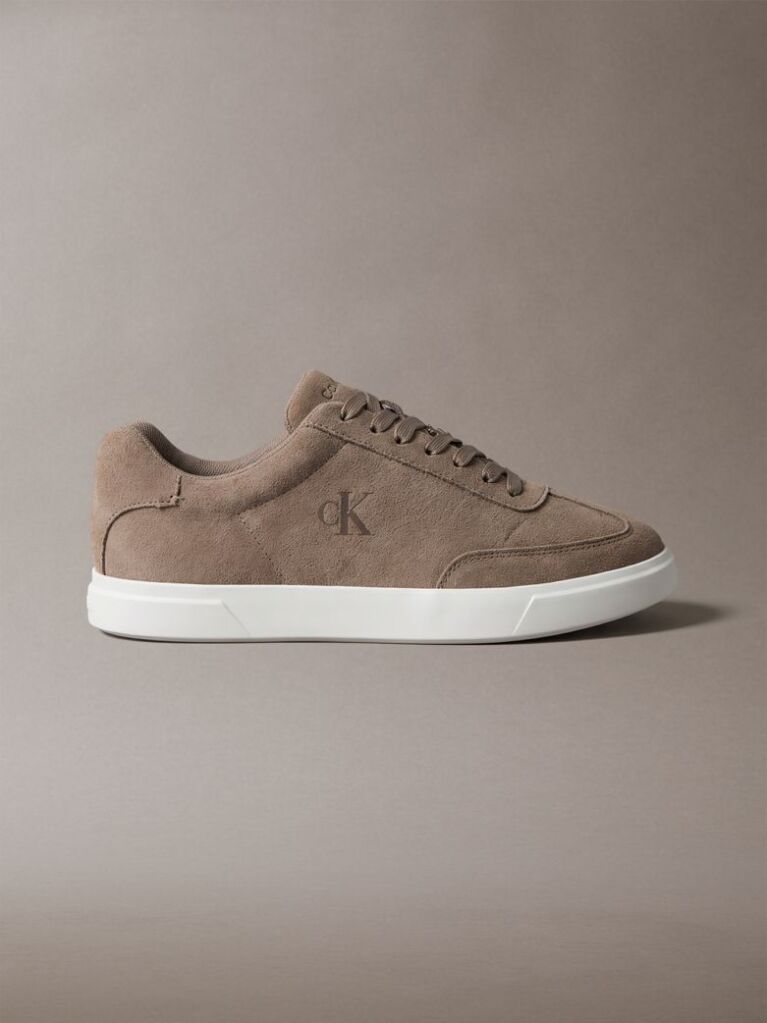 Καφέ Σουέτ Sneakers Με Signature Λογότυπο  Άνδρας