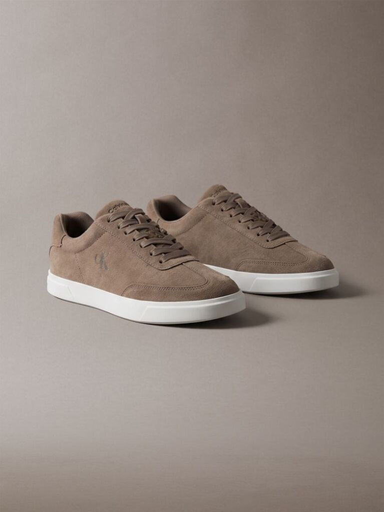 Καφέ Σουέτ Sneakers Με Signature Λογότυπο  Άνδρας