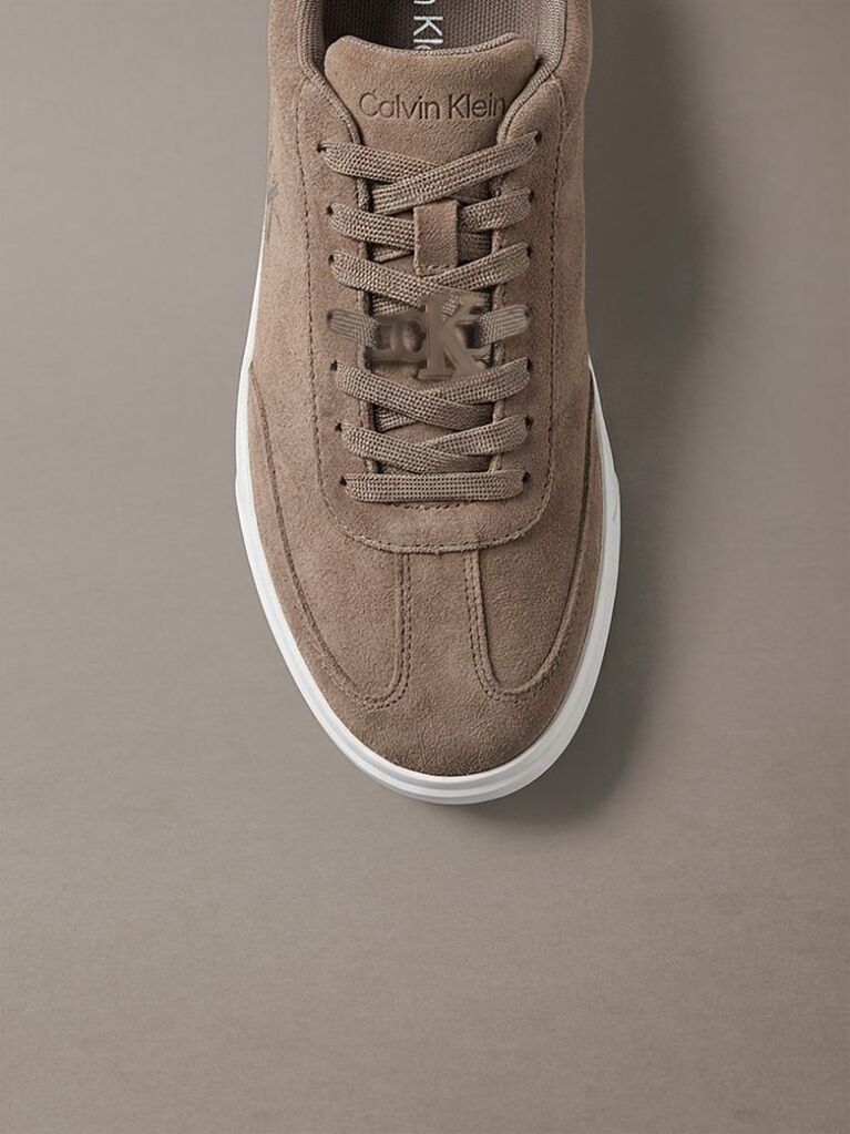 Καφέ Σουέτ Sneakers Με Signature Λογότυπο  Άνδρας