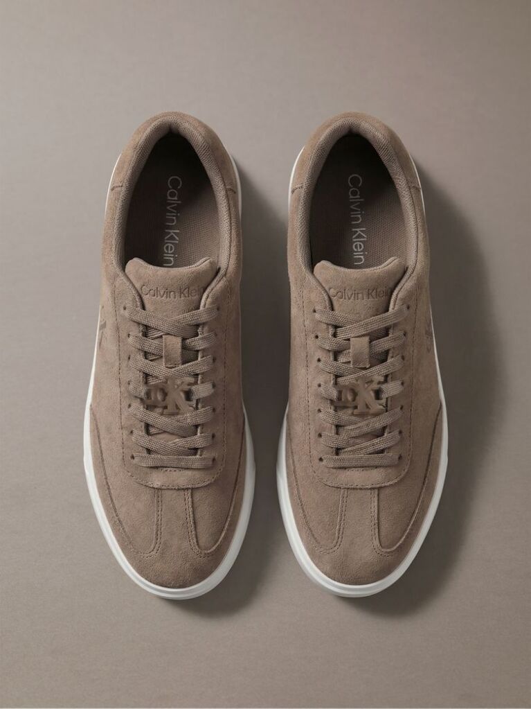 Καφέ Σουέτ Sneakers Με Signature Λογότυπο  Άνδρας