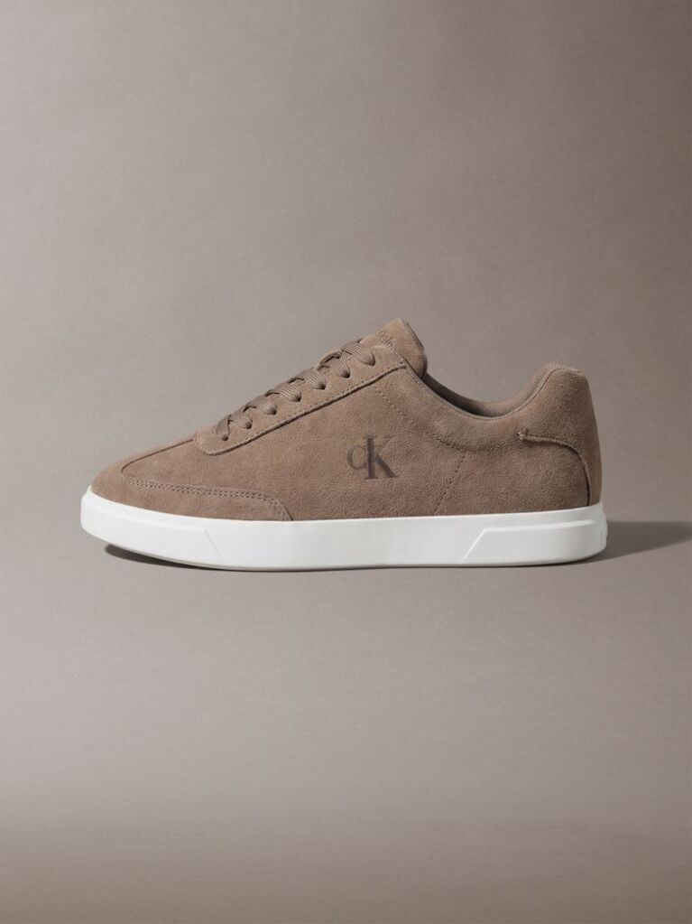 Καφέ Σουέτ Sneakers Με Signature Λογότυπο  Άνδρας