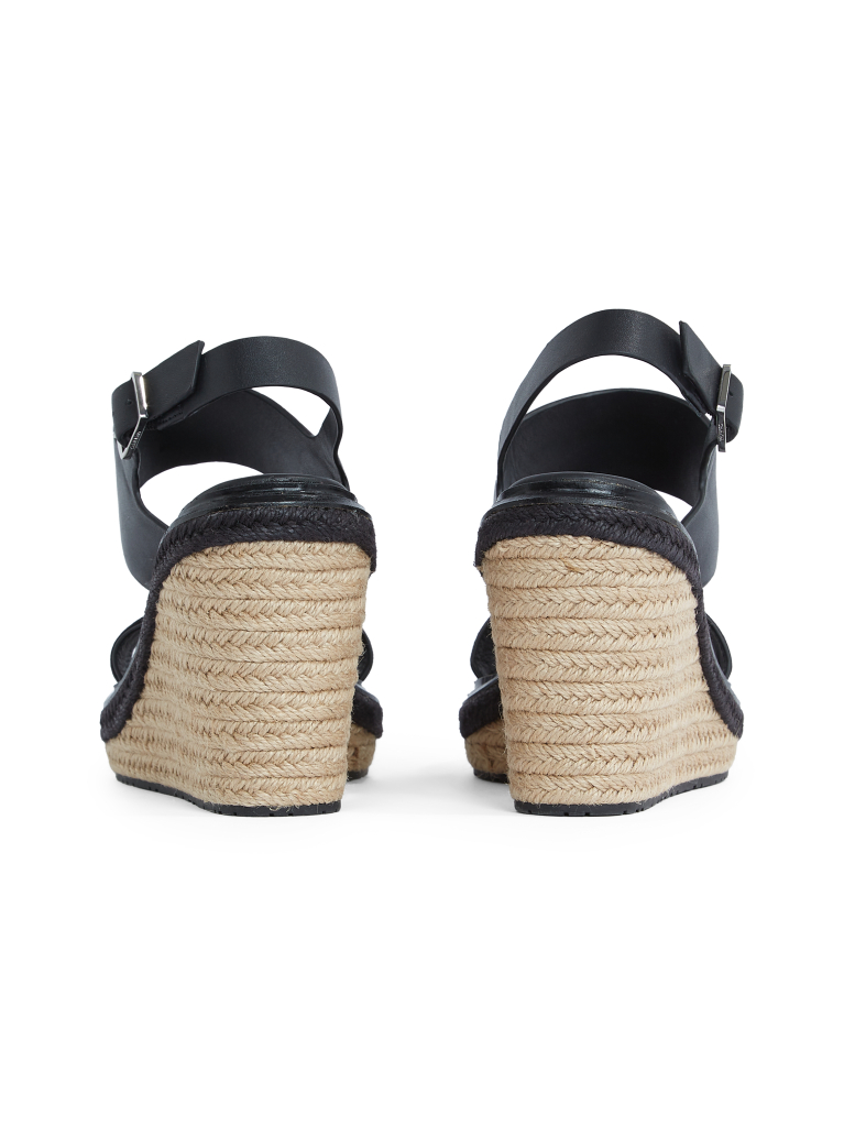 Μαύρο Σανδάλια Με Πλατφόρμα Από Σχοινί  Γυναίκα