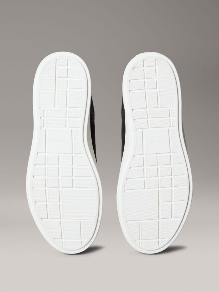 Μαύρο Δερμάτινα Sneakers Με Μοτίβο Λογότυπου  Γυναίκα