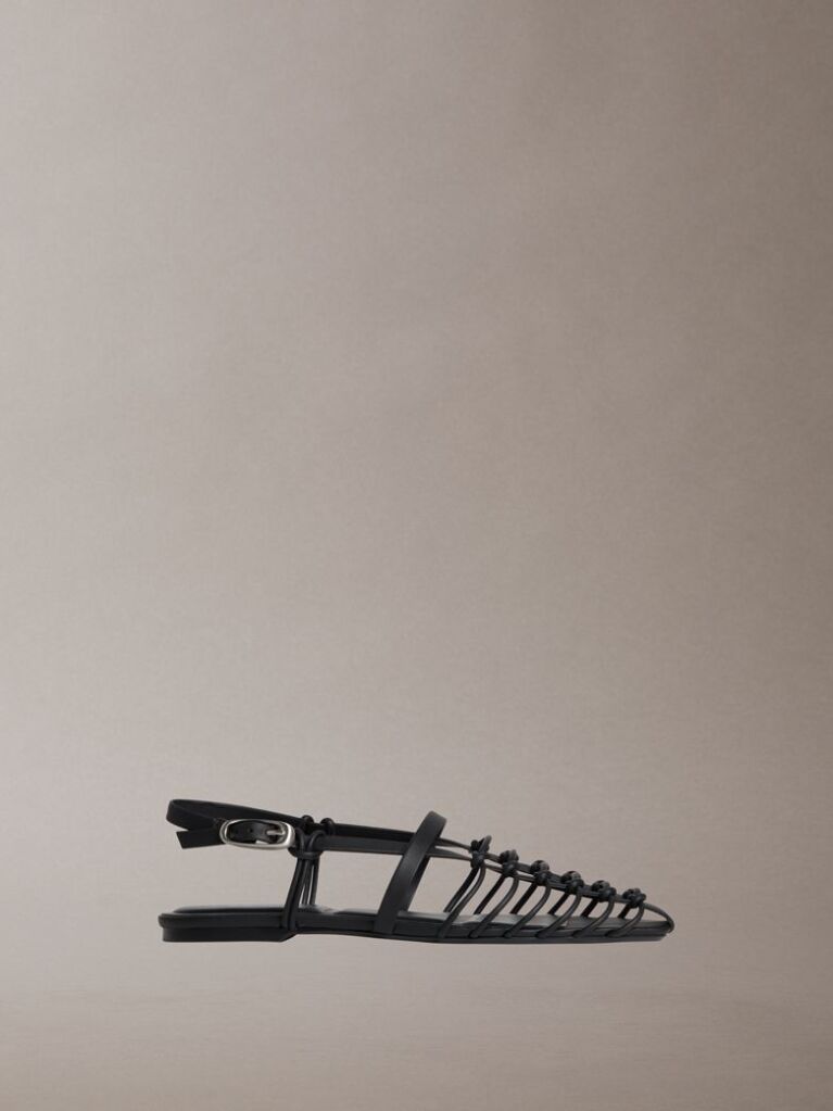 Black Liliana - Leather Strappy Ballerinas  Women