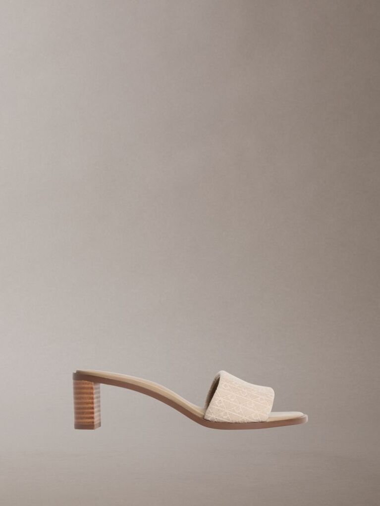 Beige Marghe - Logo Jacquard Heeled Sandals  Women