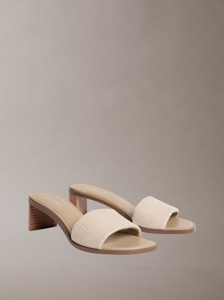 Beige Marghe - Logo Jacquard Heeled Sandals  Women
