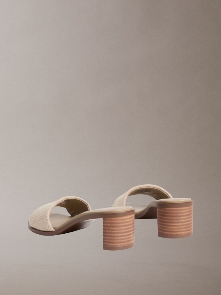 Beige Marghe - Logo Jacquard Heeled Sandals  Women