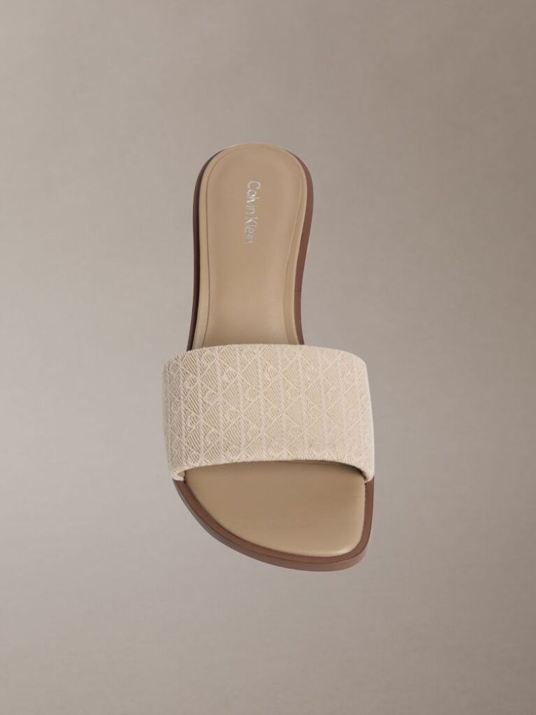 Beige Marghe - Logo Jacquard Heeled Sandals  Women