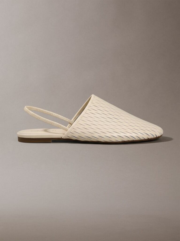 Μπεζ Δερμάτινα Slingback Mules  Γυναίκα