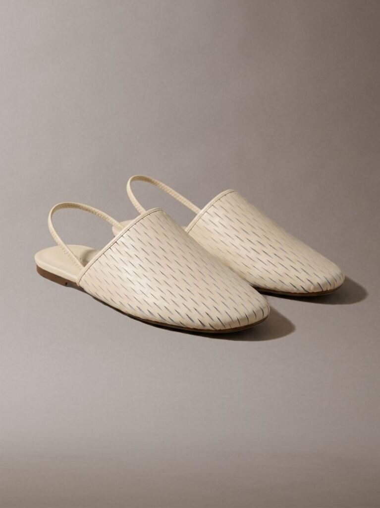 Μπεζ Δερμάτινα Slingback Mules  Γυναίκα