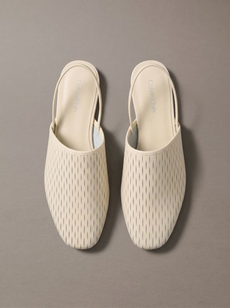 Μπεζ Δερμάτινα Slingback Mules  Γυναίκα
