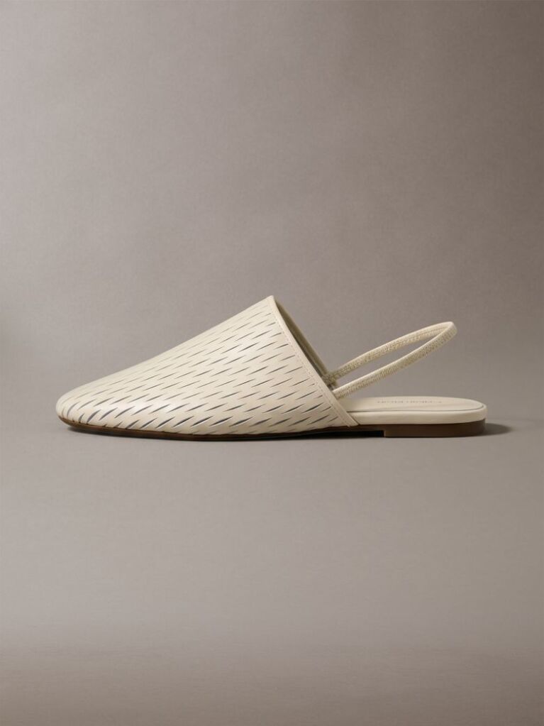 Μπεζ Δερμάτινα Slingback Mules  Γυναίκα