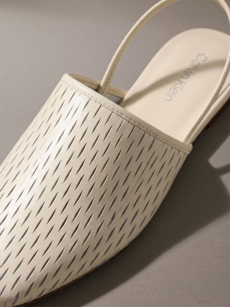 Μπεζ Δερμάτινα Slingback Mules  Γυναίκα