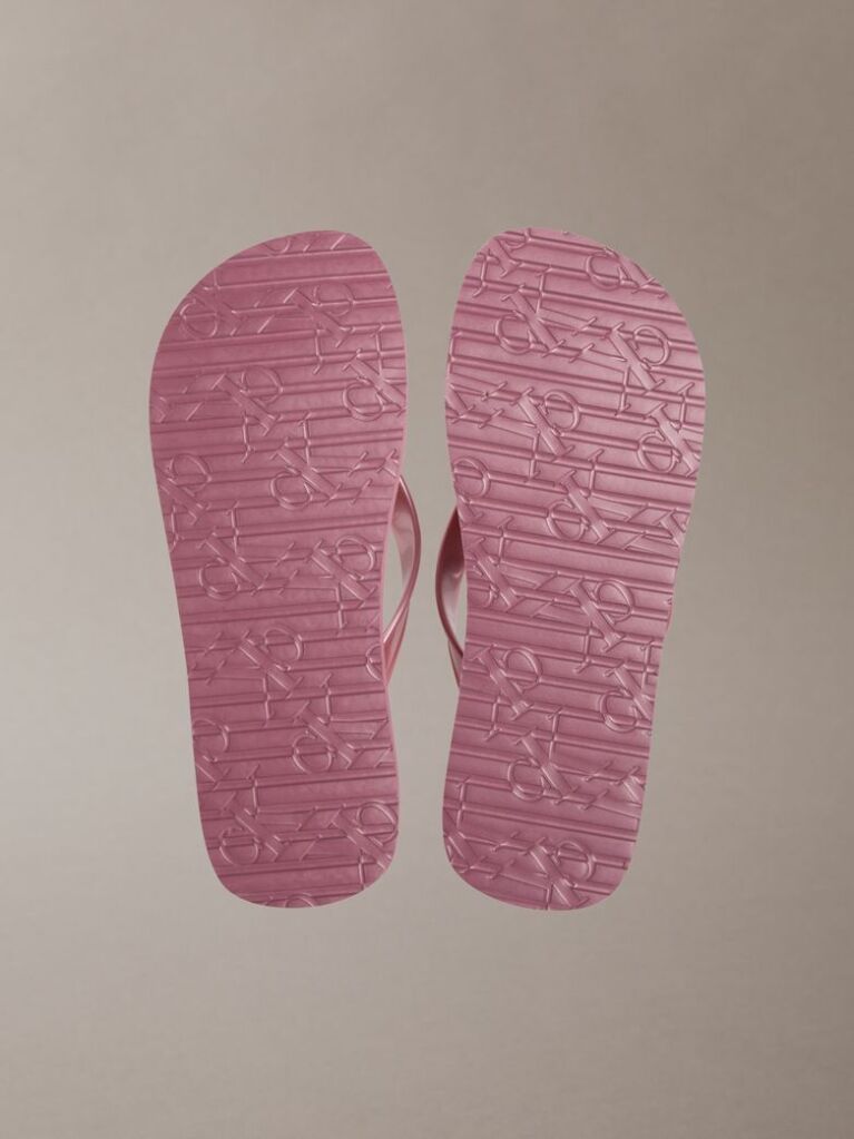 Pink Pearlised Platform Flip Flops  Women