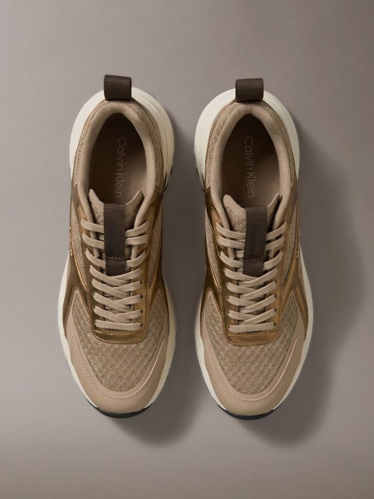 Καφέ Υβριδικά Sneakers Πεζοπορίας Από Δίχτυ  Γυναίκα