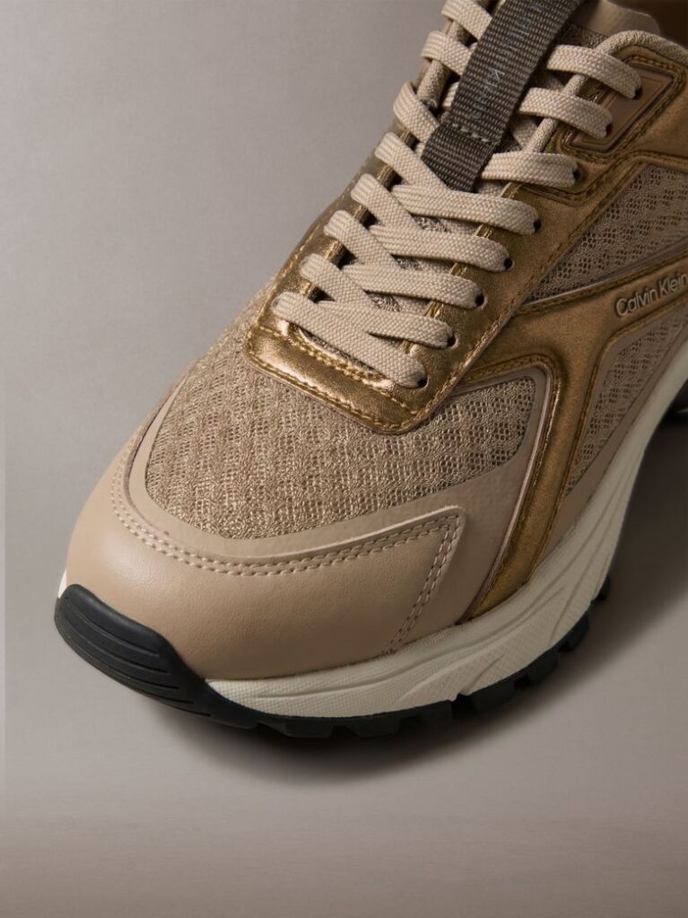 Καφέ Υβριδικά Sneakers Πεζοπορίας Από Δίχτυ  Γυναίκα