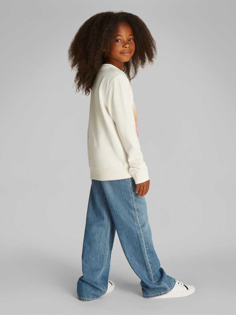 White Sunset Graphic Terry Sweatshirt  Girls