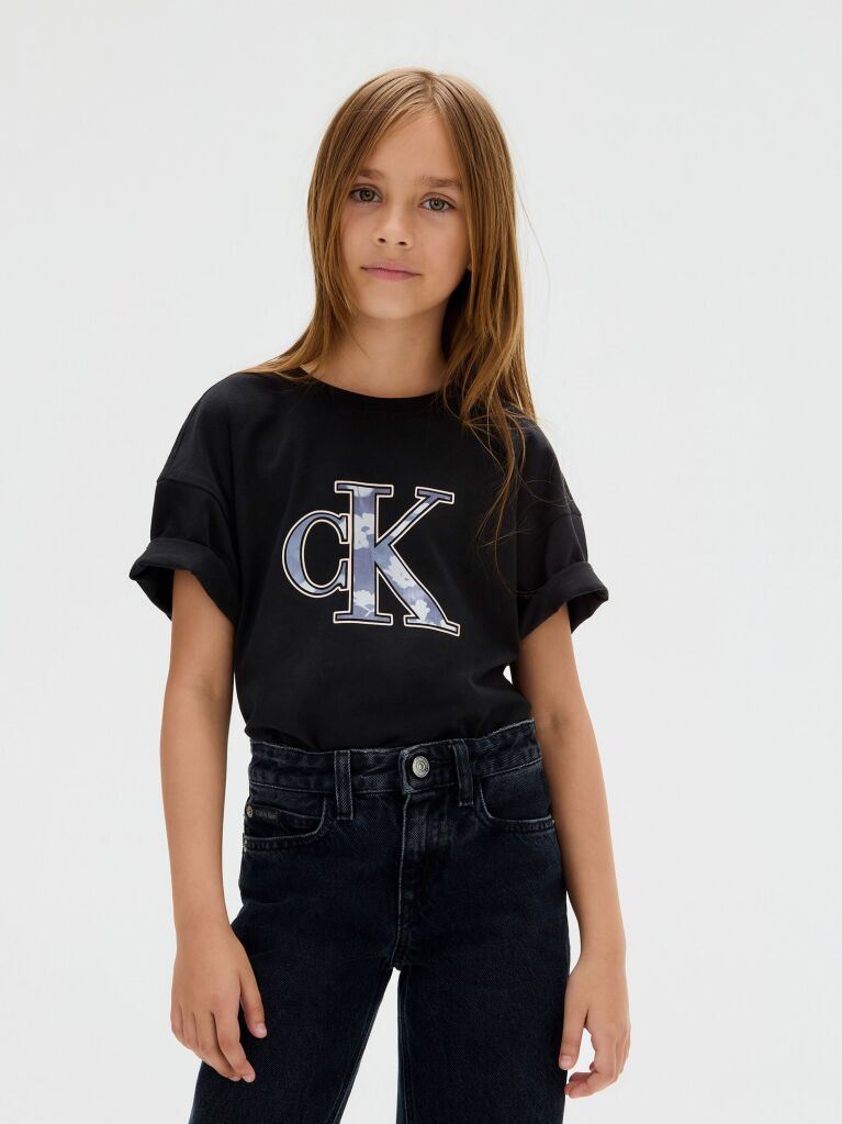 Μαύρο Άνετο T-shirt Με Λογότυπο  Κορίτσι