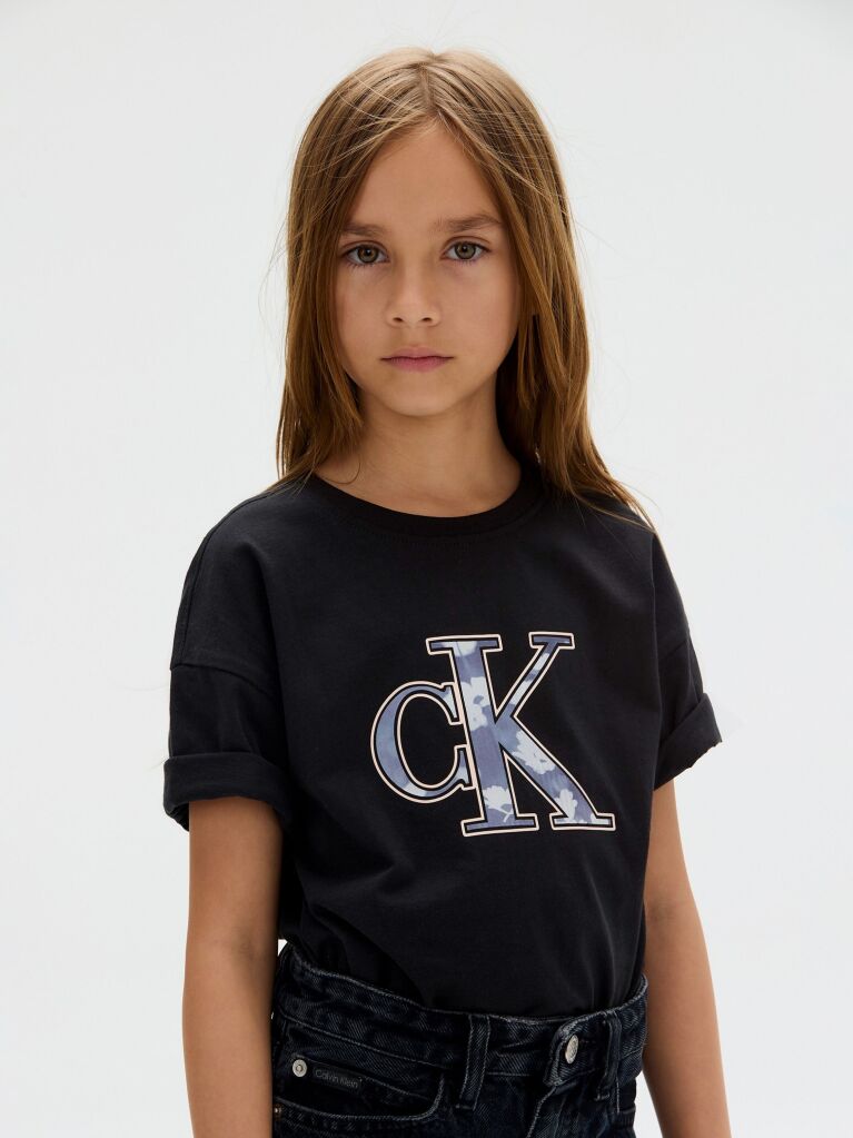 Μαύρο Άνετο T-shirt Με Λογότυπο  Κορίτσι