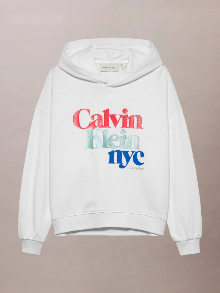 White Relaxed Logo Hoodie  Girls