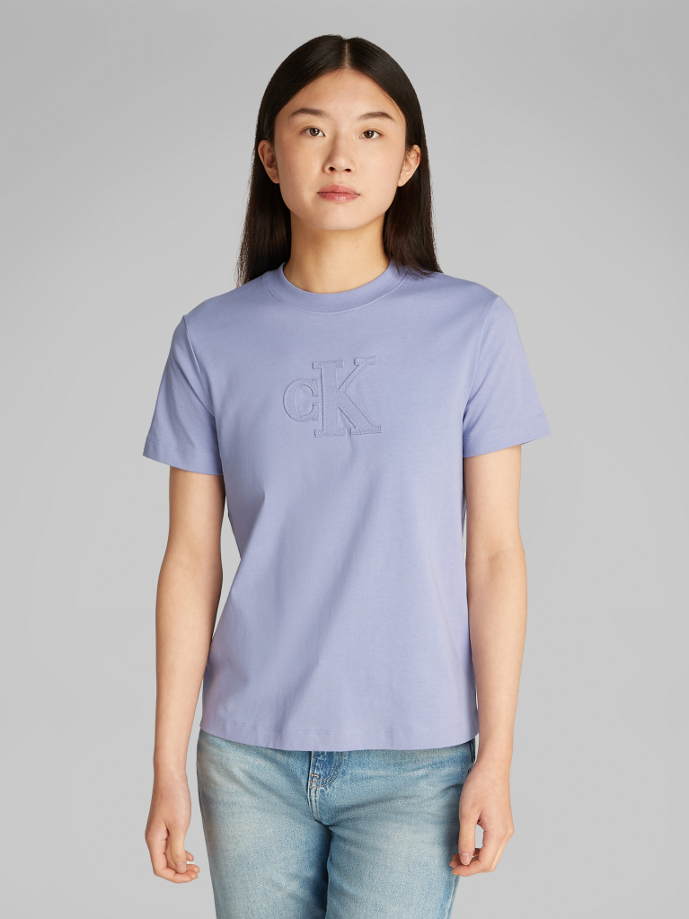 Purple Applique Regular T-Shirt  Women
