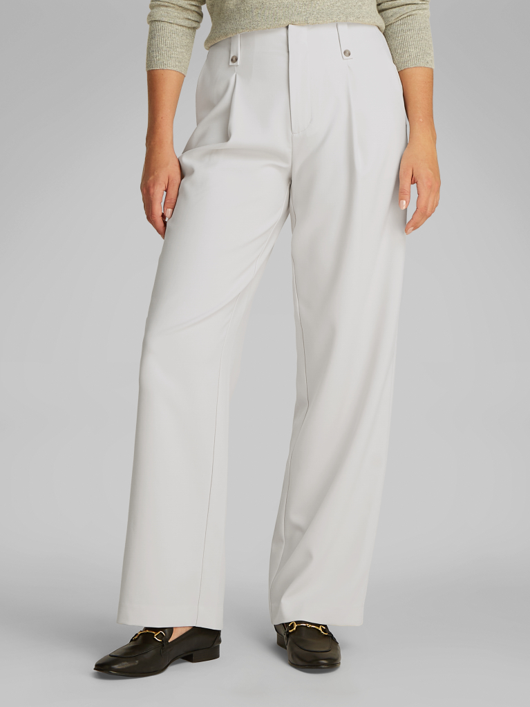 White Ecovero Tailored Wide Pants  Women