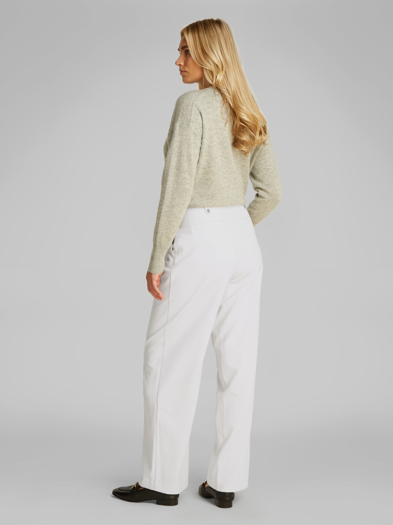White Ecovero Tailored Wide Pants  Women