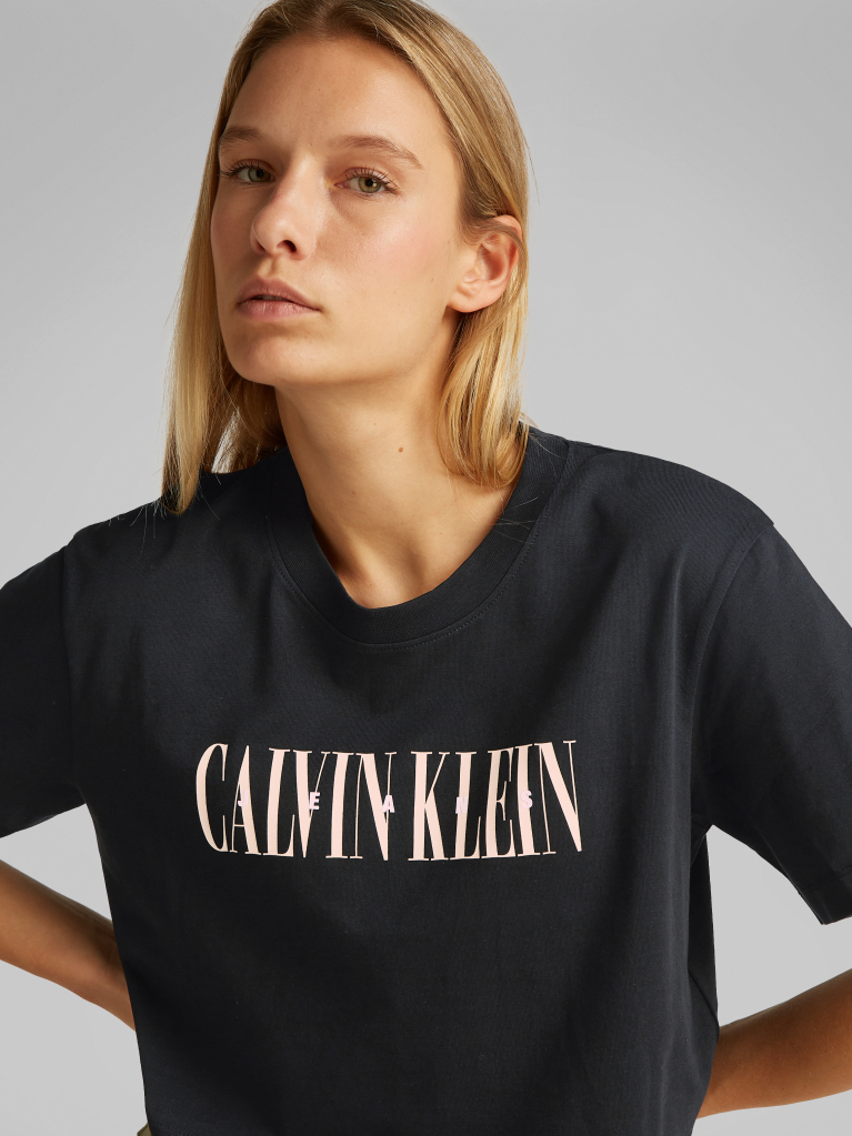 Black Varsity Boxy T-Shirt  Women