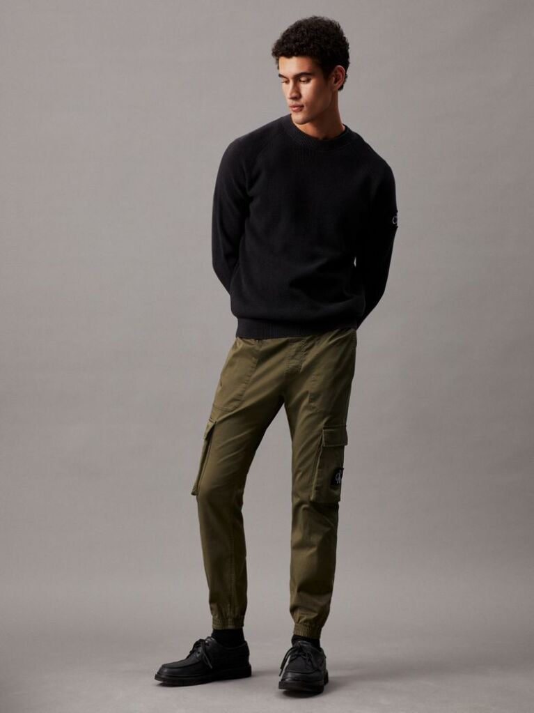 Green Skinny Washed Cargo Pants  Men