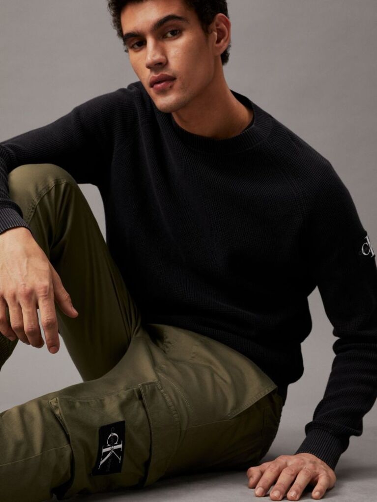 Green Skinny Washed Cargo Pants  Men