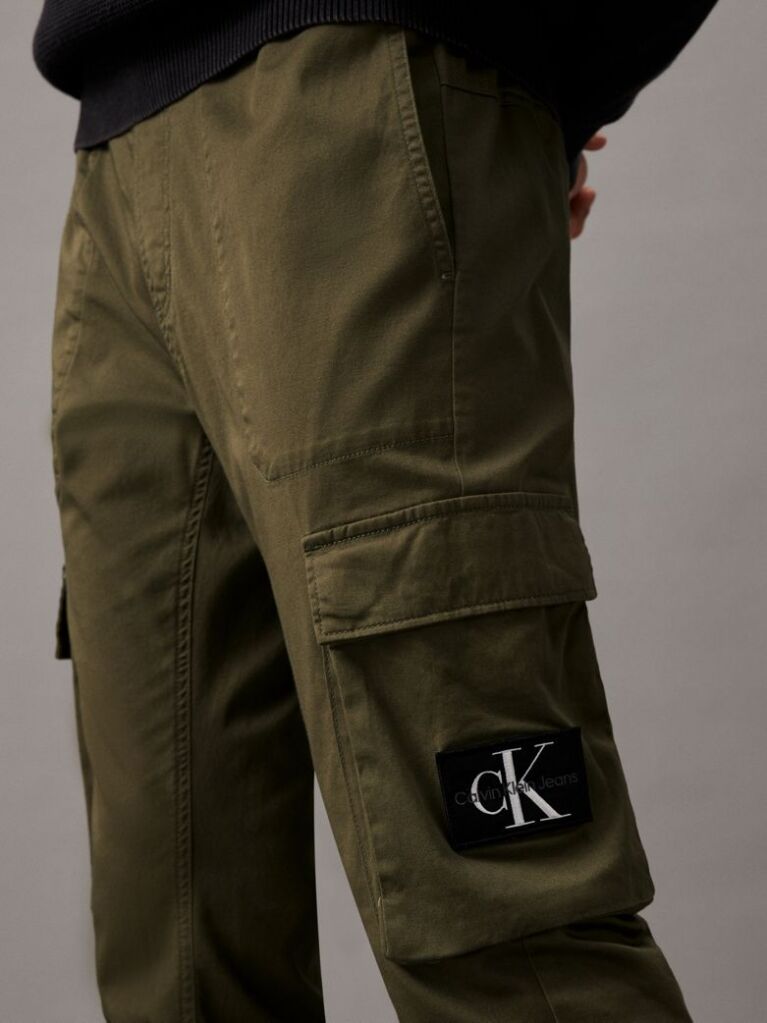 Green Skinny Washed Cargo Pants  Men