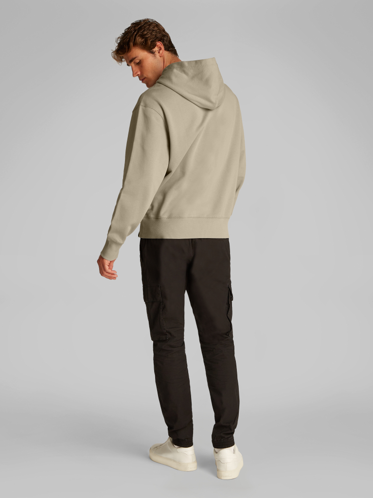 Beige Cotton Terry Monogram Hoodie  Men