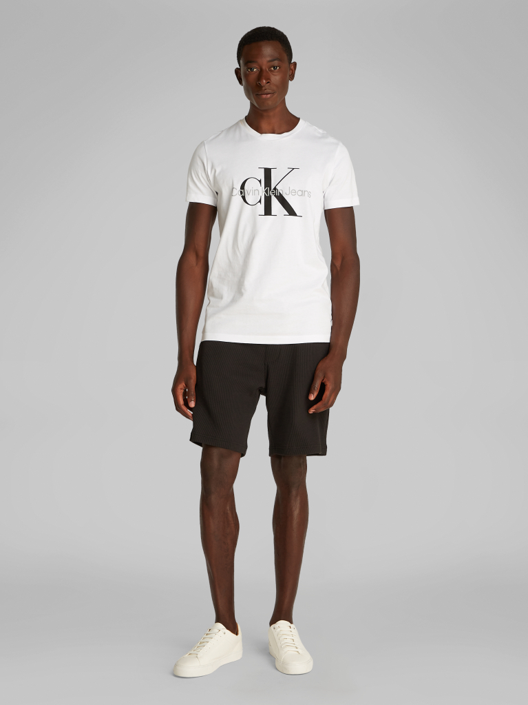 Black Men's waffle shorts, perfect for casual looks  Men