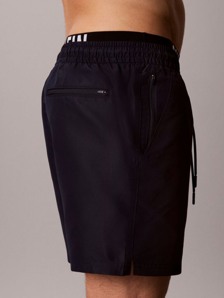 Black Double Waistband Swim Shorts - Intense Power  Men