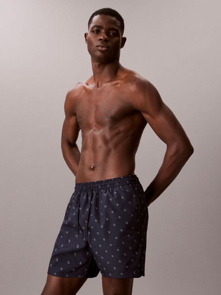 Blue Solid Swim Shorts  Men