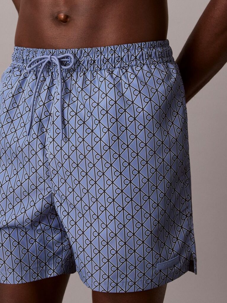 Blue Solid Swim Shorts  Men