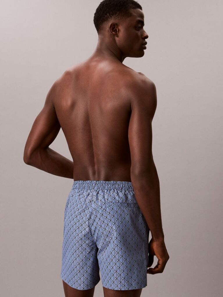 Blue Solid Swim Shorts  Men