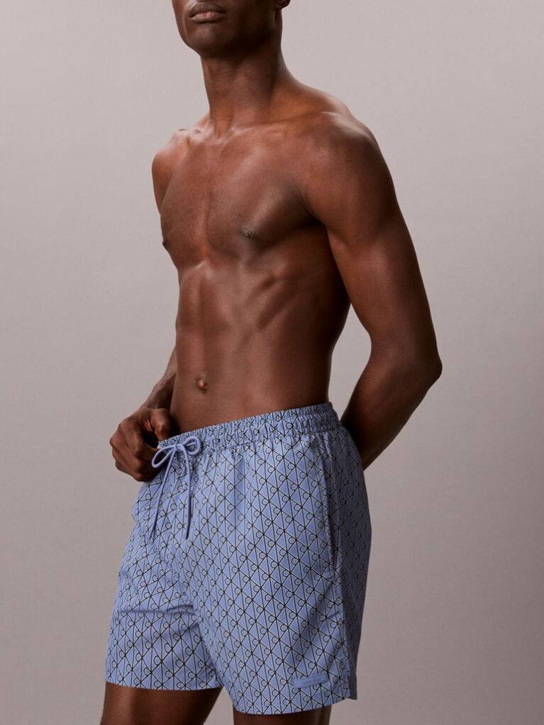 Blue Solid Swim Shorts  Men