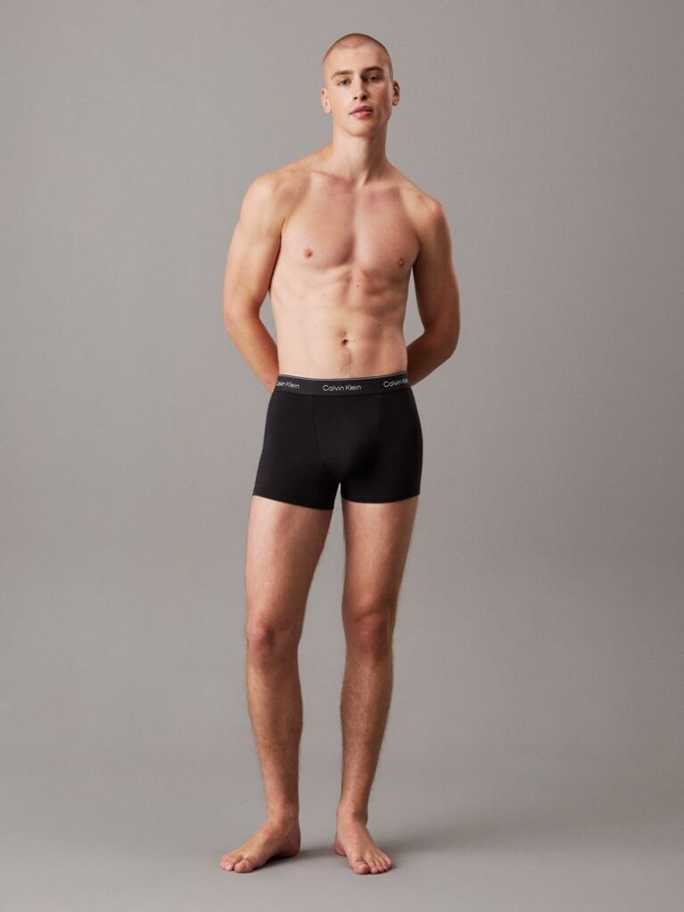 Μαύρο Σετ 3 Άνετα Dart Μπόξερ - Icon Cotton Stretch  Άνδρας