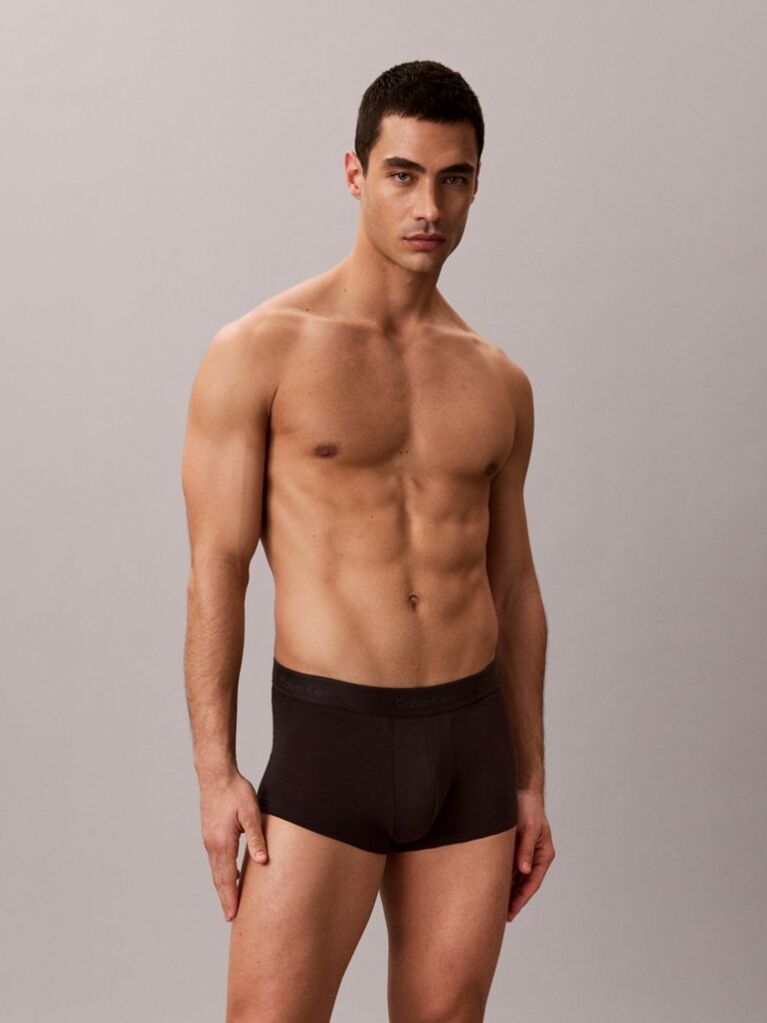 Black 3 Pack Low Rise Trunks - Icon Cotton Stretch  Men