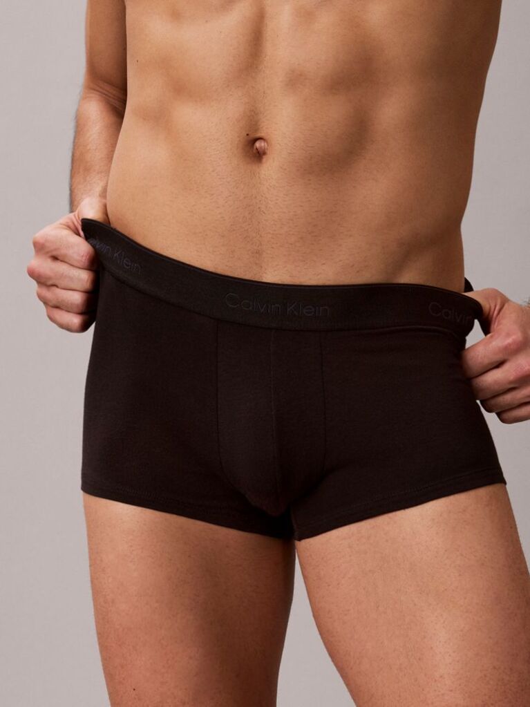 Black 3 Pack Low Rise Trunks - Icon Cotton Stretch  Men