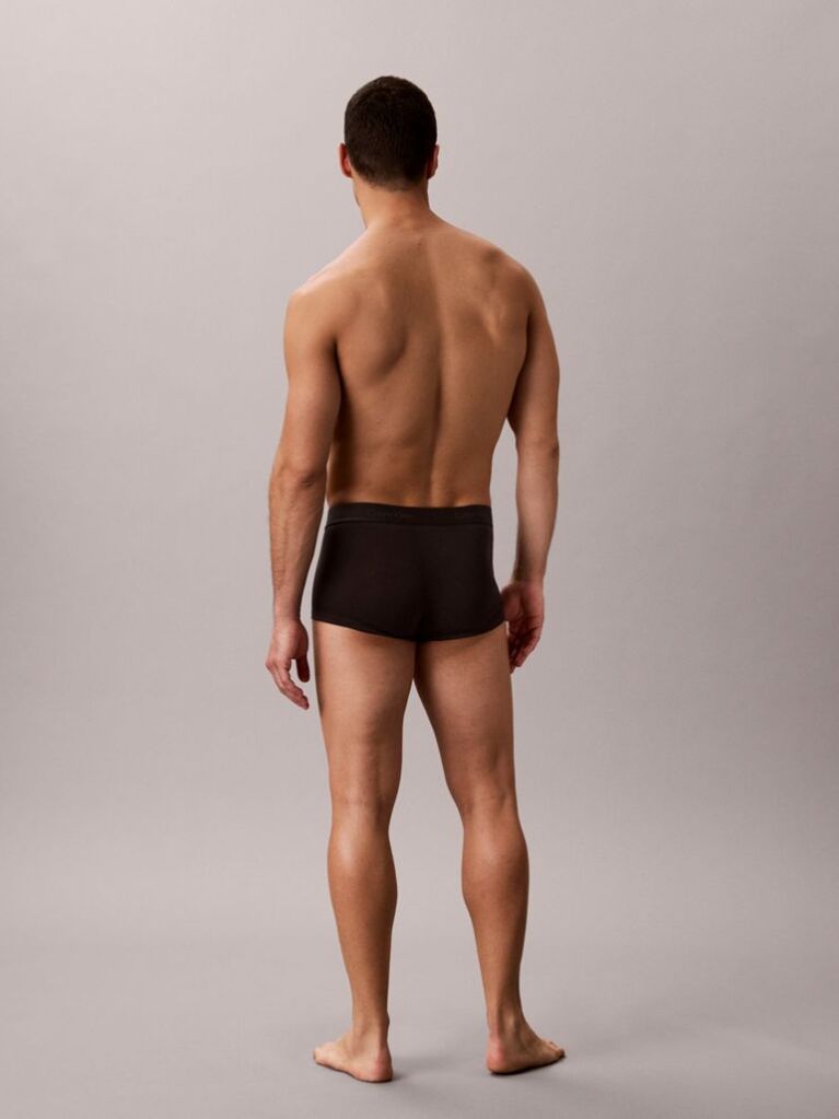 Black 3 Pack Low Rise Trunks - Icon Cotton Stretch  Men