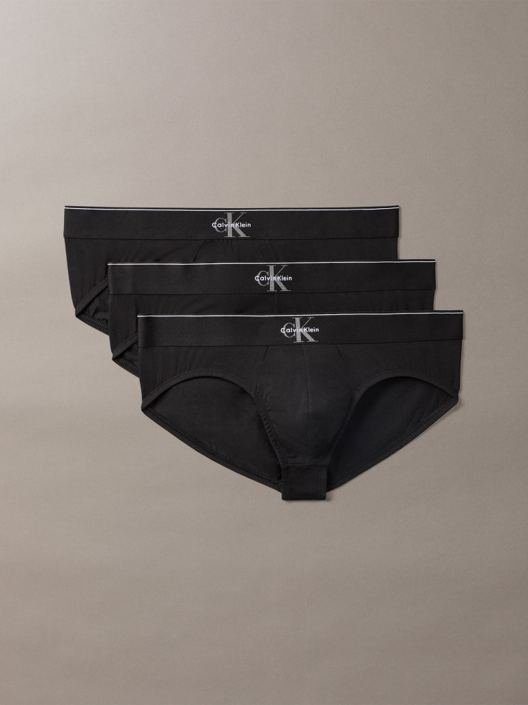 Black Graphic Monogram Cotton Stretch Briefs  Men