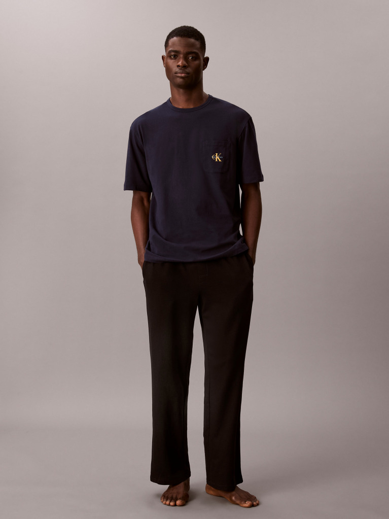 Μαύρο Πιτζάμα Μπλούζα - Icon Cotton Stretch  Άνδρας