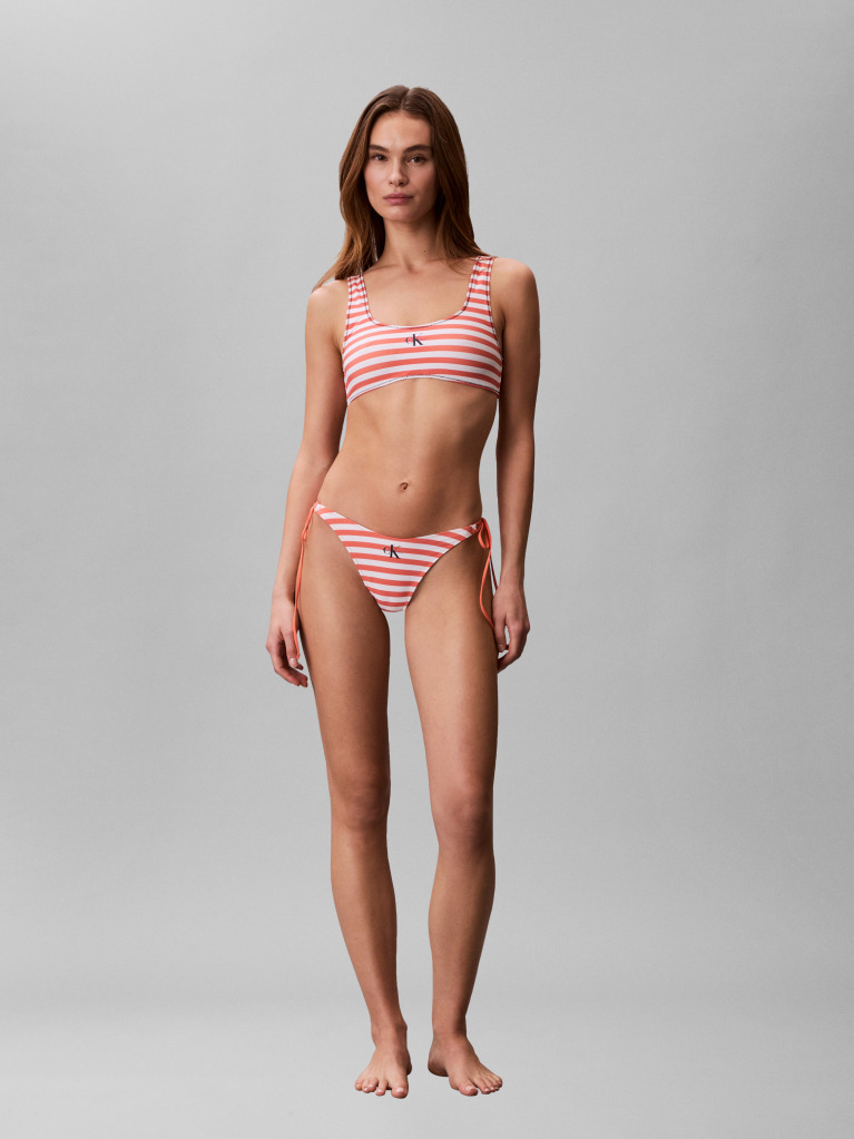 Orange Bralette Bikini Top - CK Monogram  Women