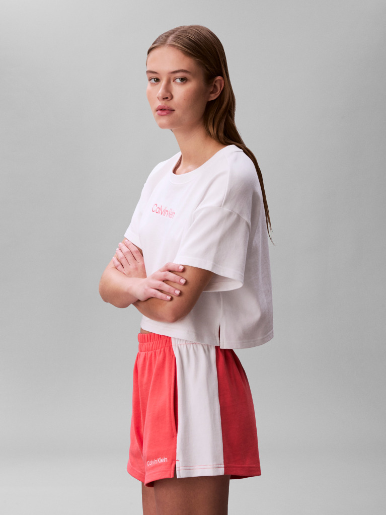 Λευκό Crop T-Shirt Παραλίας  Γυναίκα